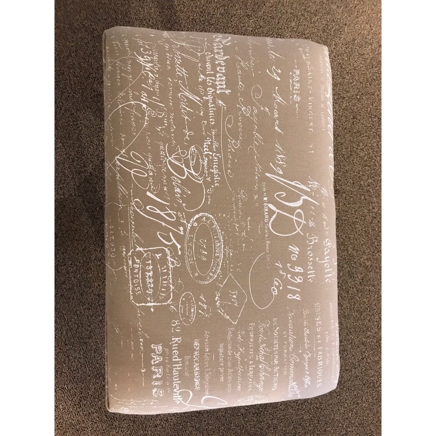 French Script Fabric Bench