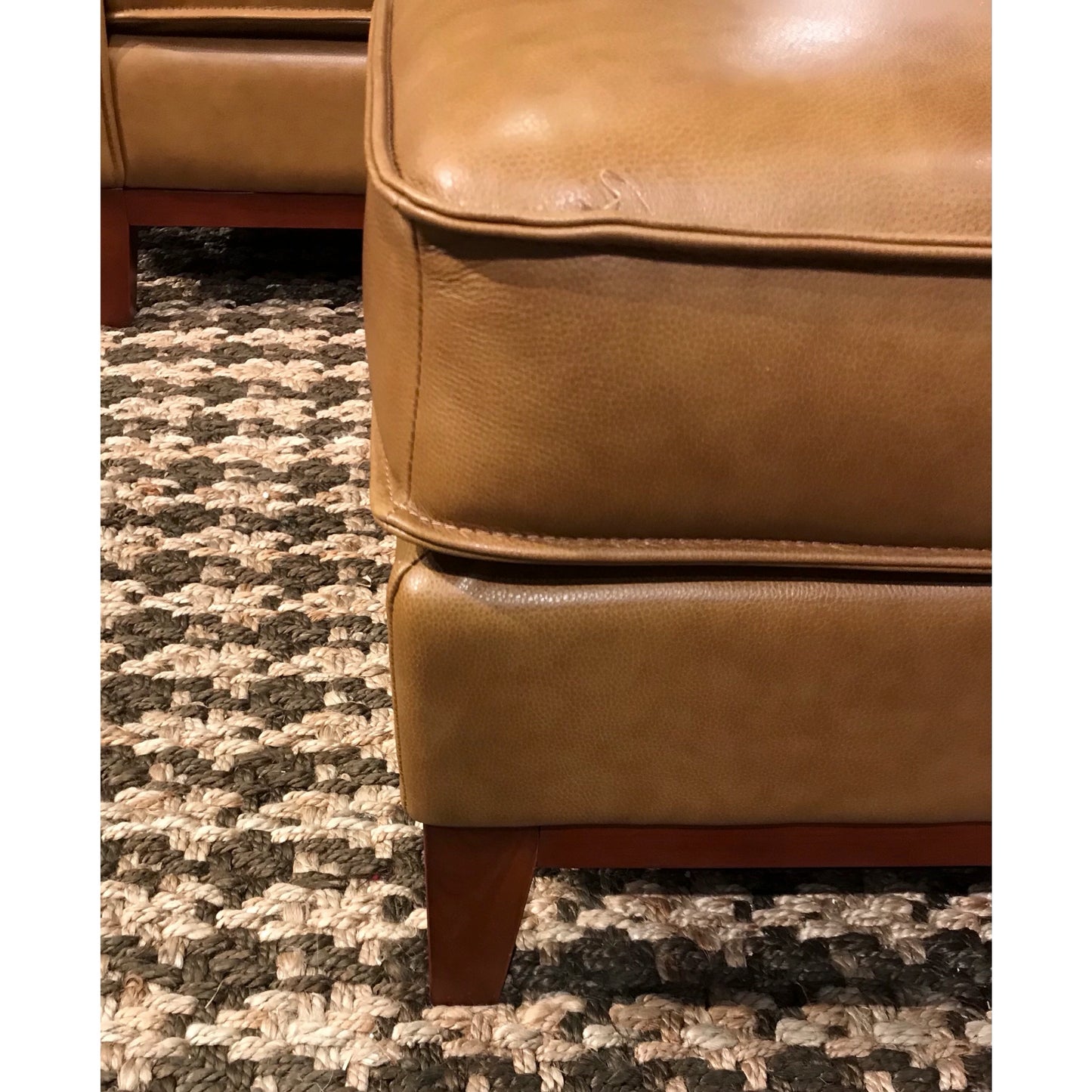Camel Leather Ottoman