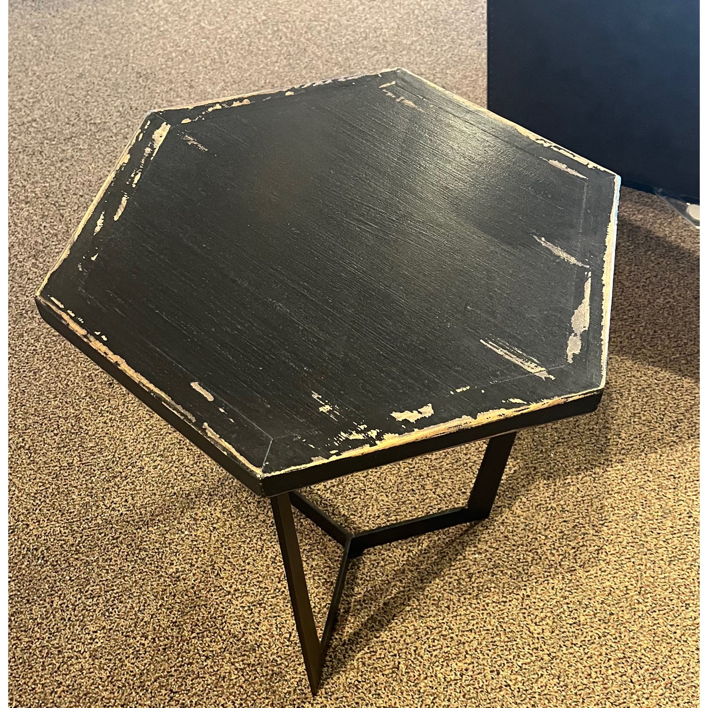 Black Hexagon Accent Table
