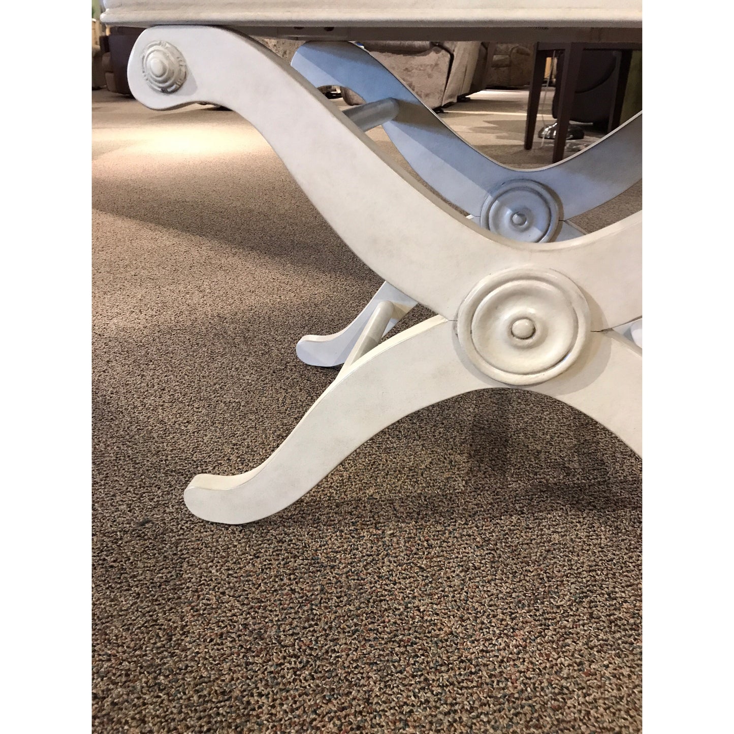 French Script Fabric Bench