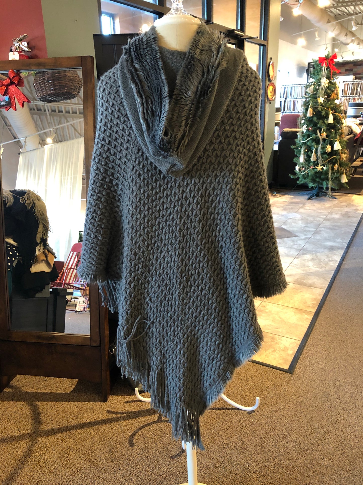 Gray poncho