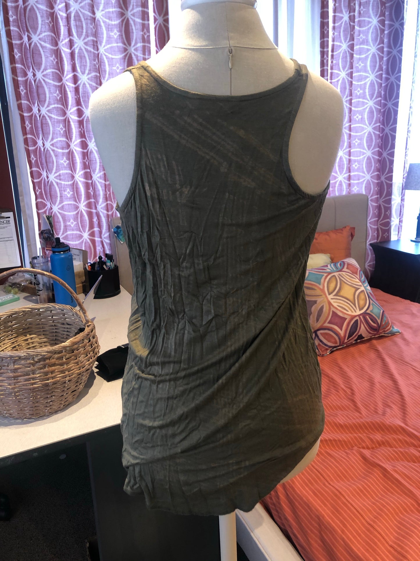 Green tie dye tank top