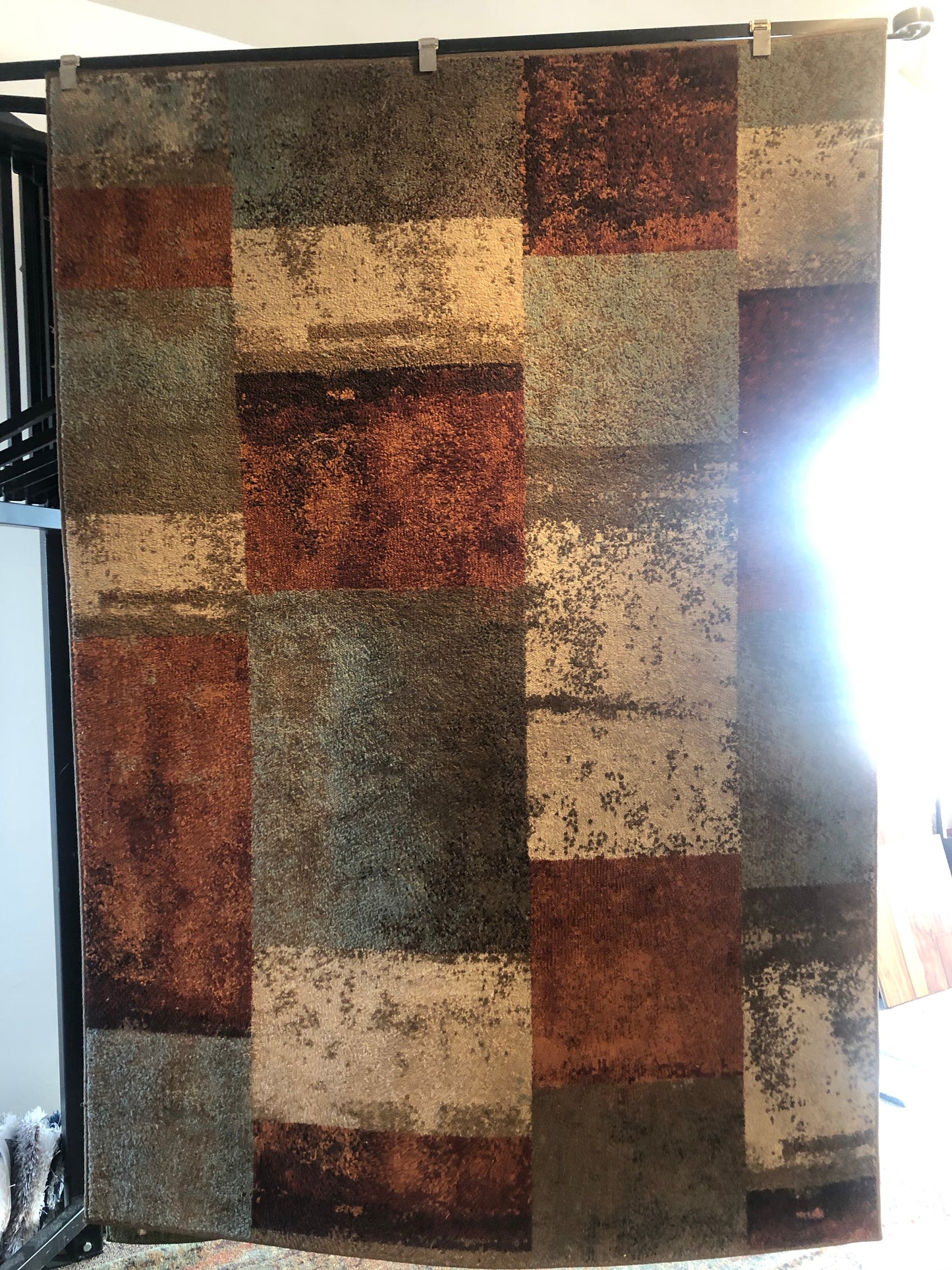 Multicolor block area rug