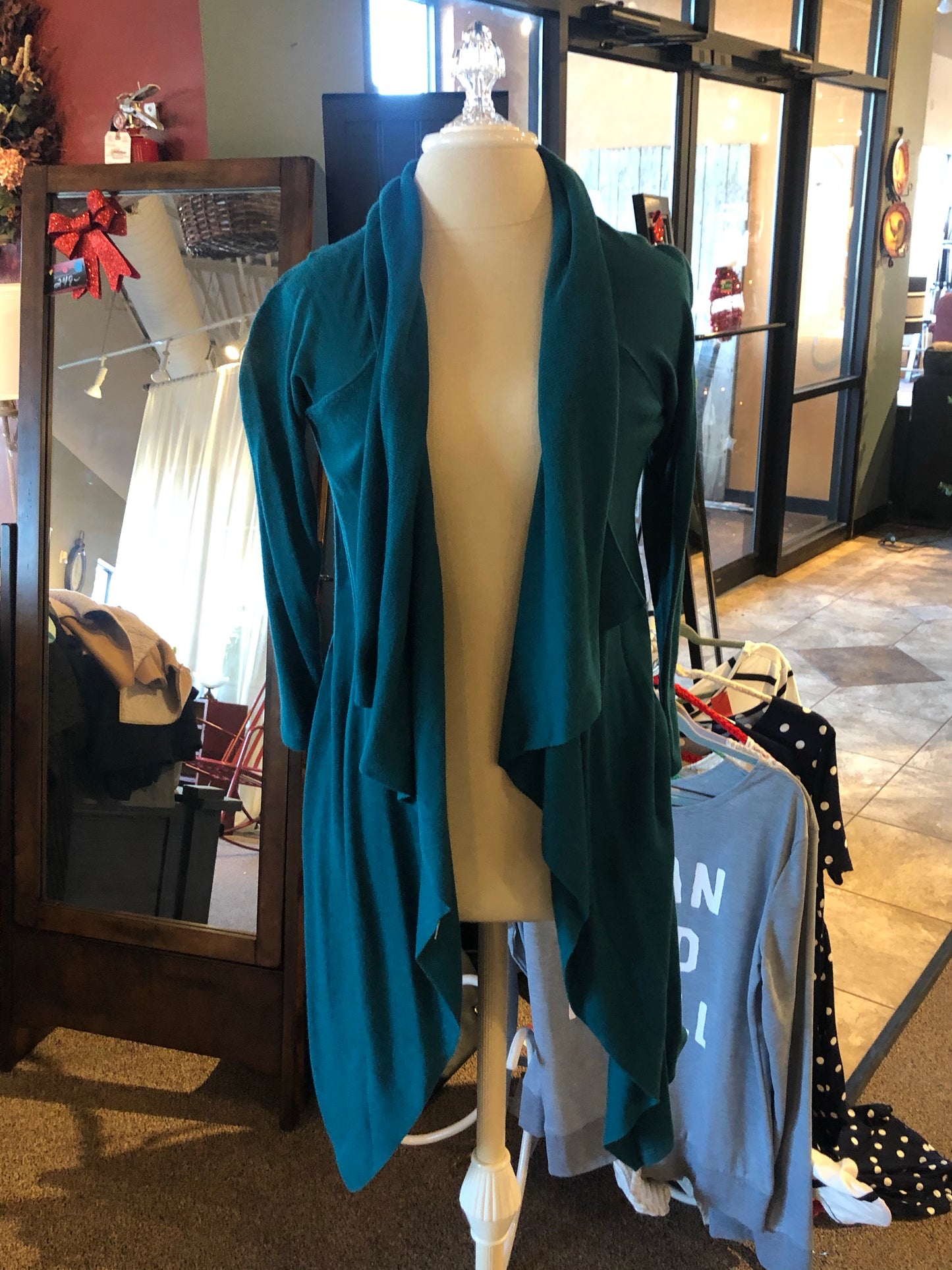Green wrap sweater