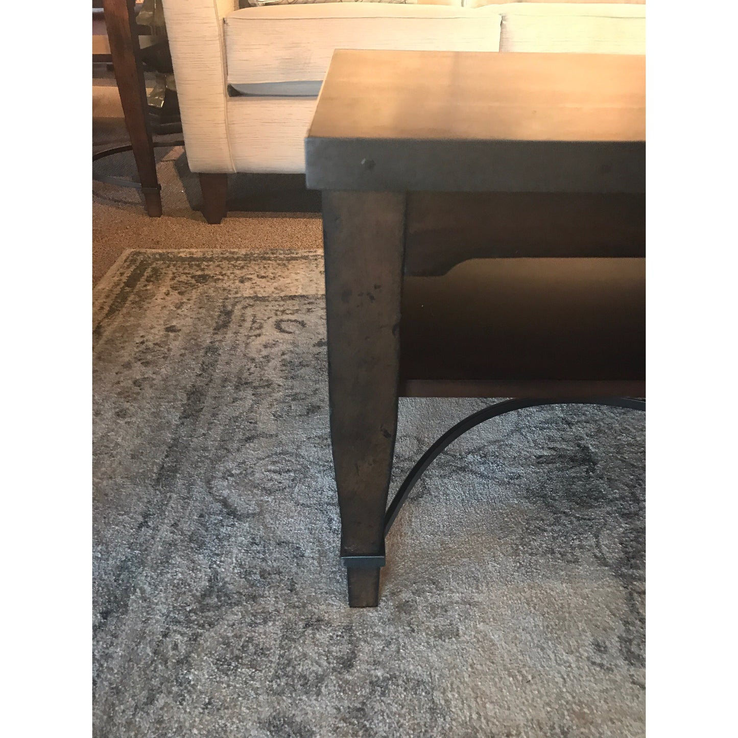Metal & Wood Coffee Table