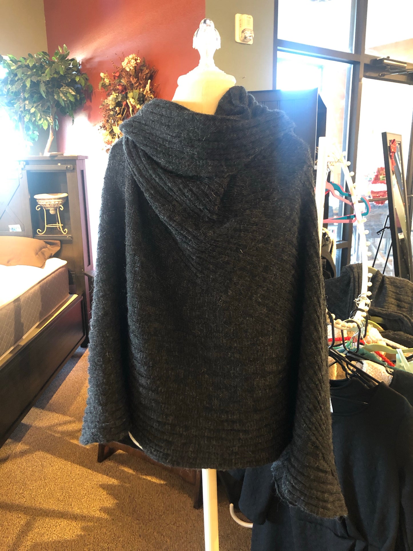 Gray fuzzy vest