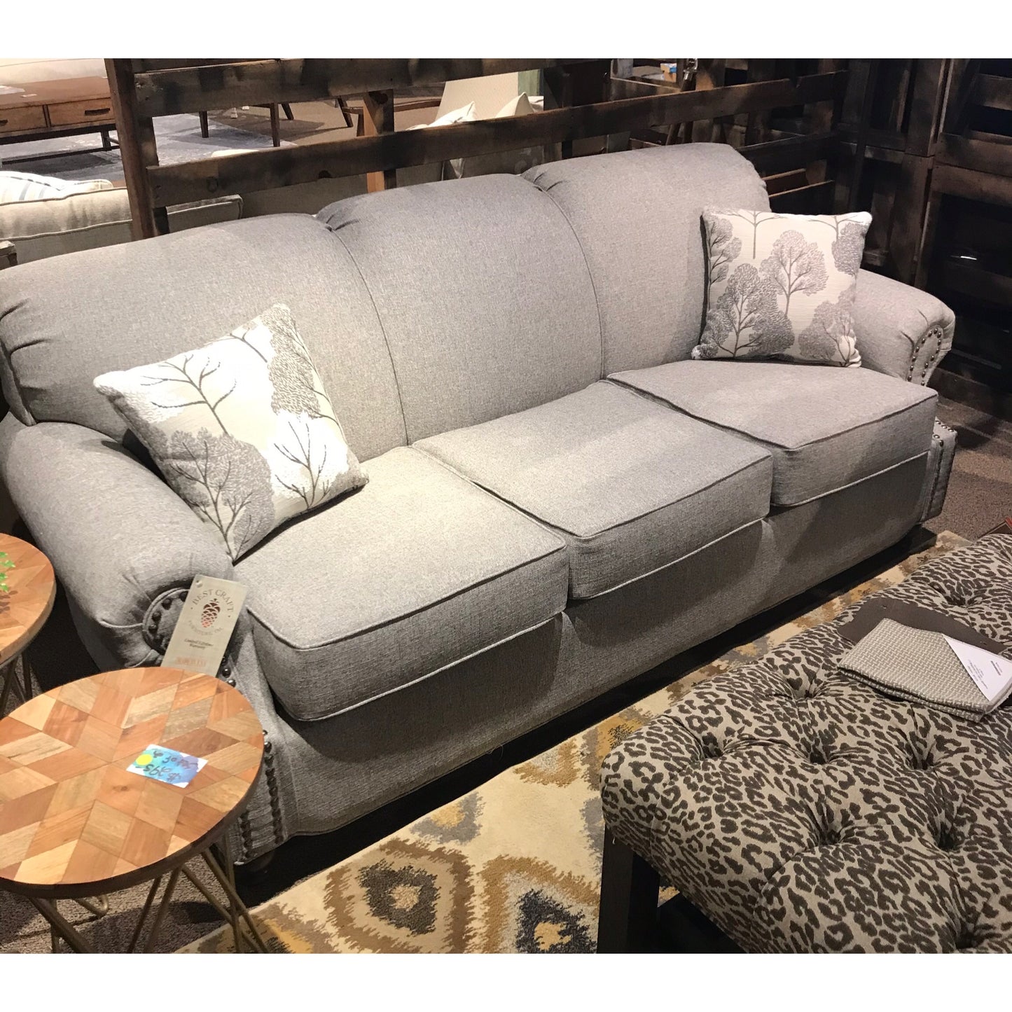 Tightback sofa with Nailhead Trim