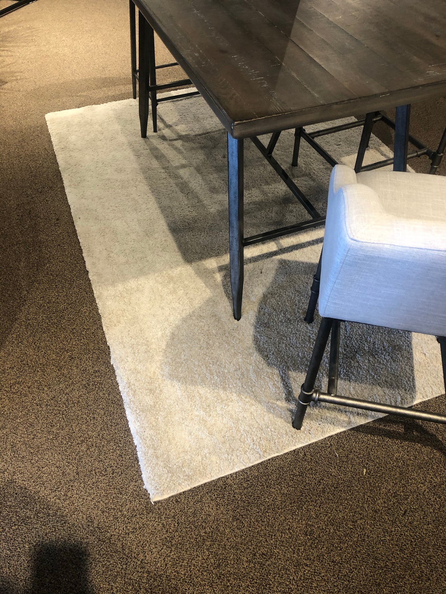 Solid natural area rug