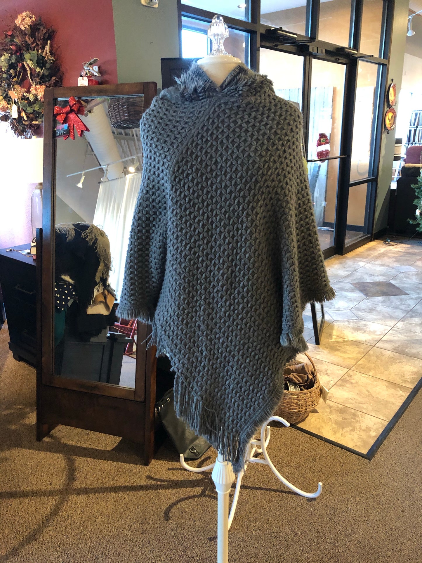 Gray poncho