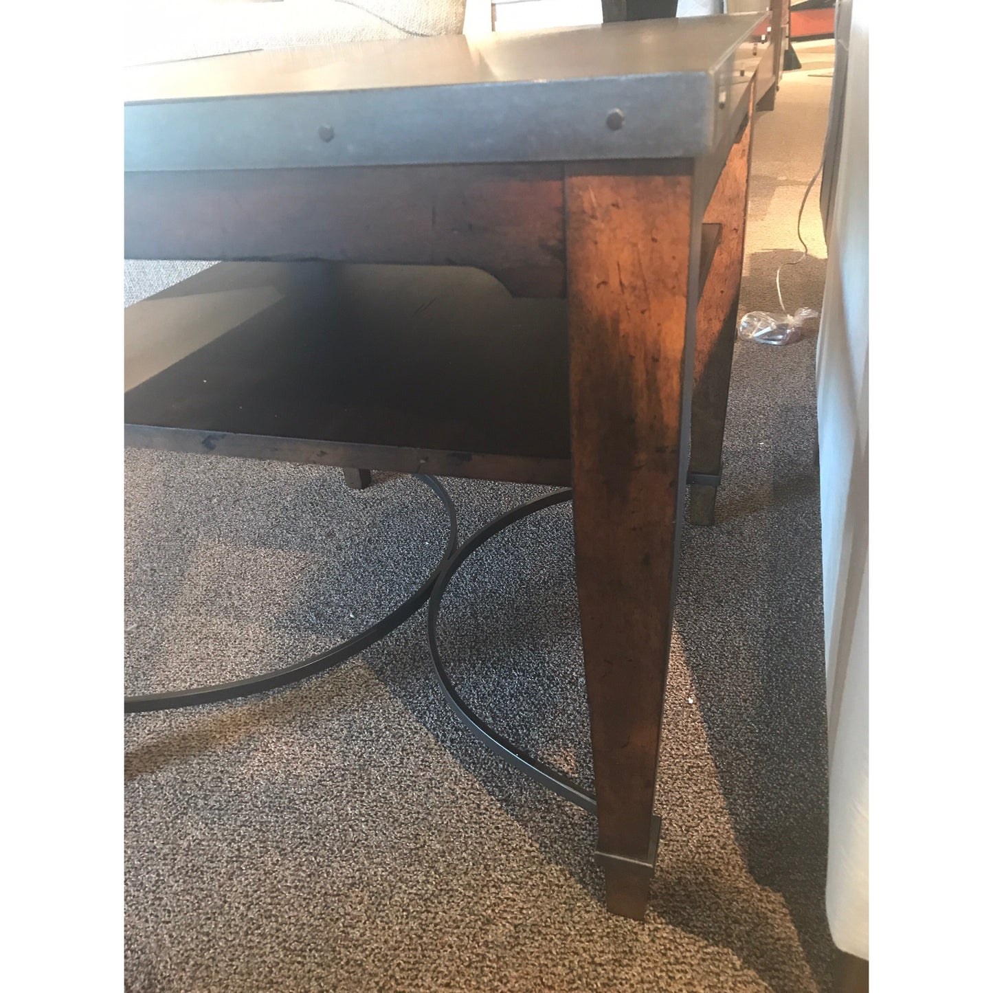 Metal & Wood Lamp Table
