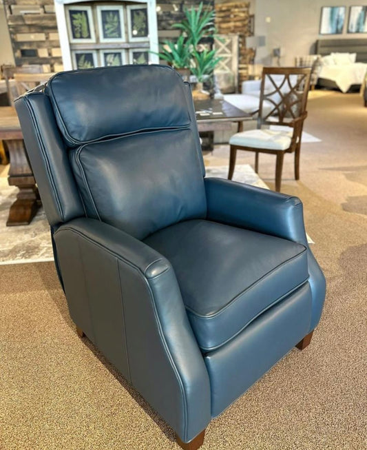 Nixon Navy Leather Recliner