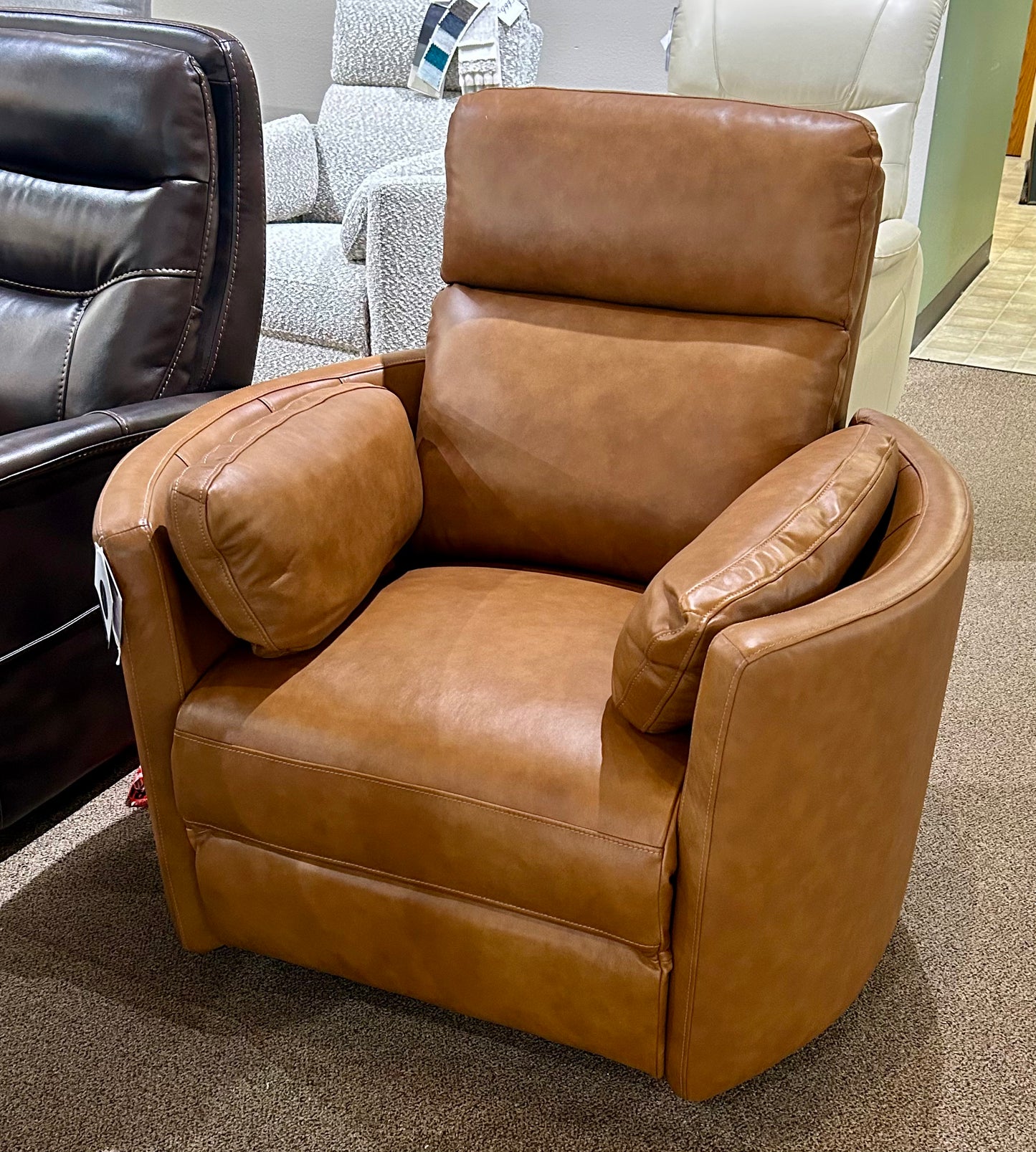Radius Leather Swivel Glider Recliner