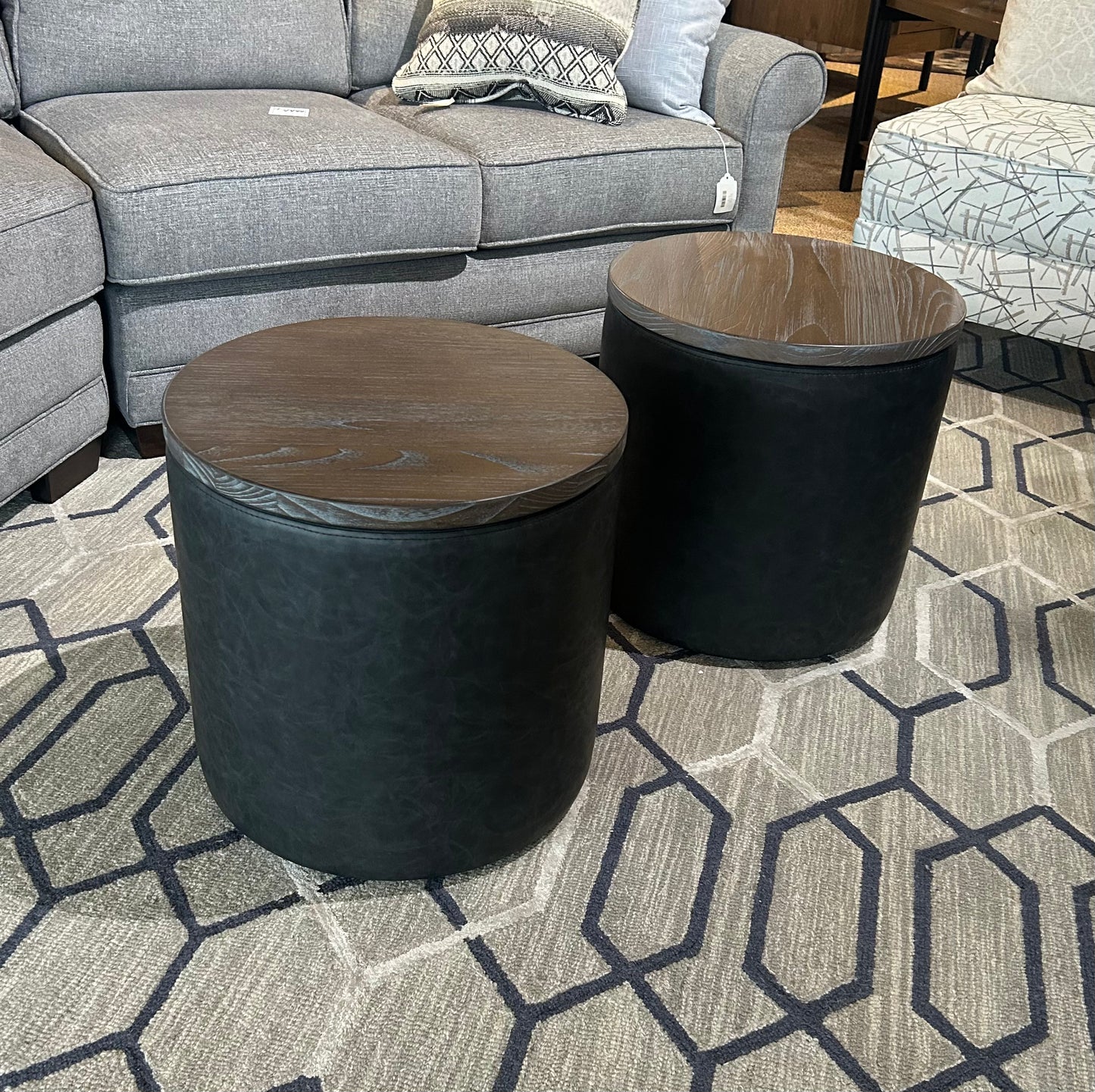 Round Storage Ottoman