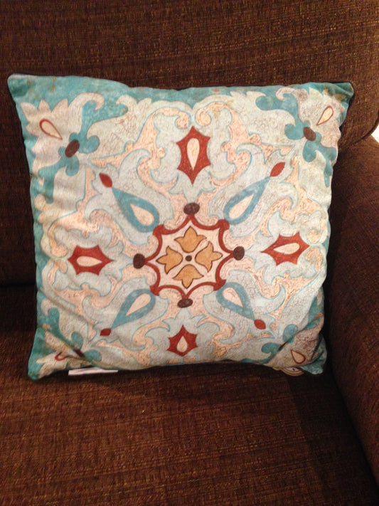 Teal accent pillow