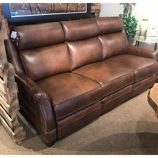 Leather Reclining Sofa with Power Headrest