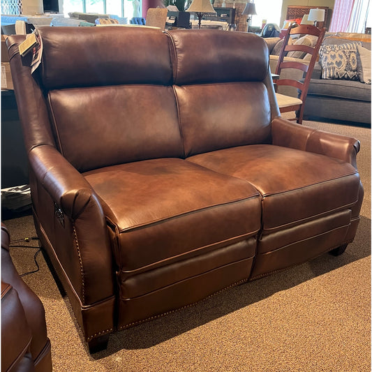 Leather Power Reclining Love Seat