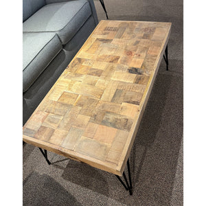 Mosaic Wood Top Coffee Table