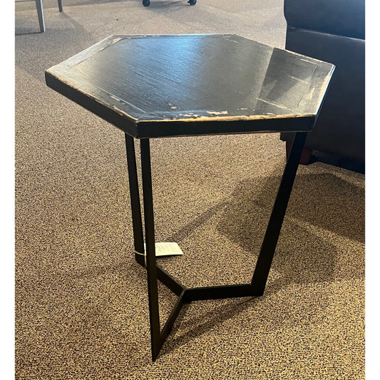 Black Hexagon Accent Table