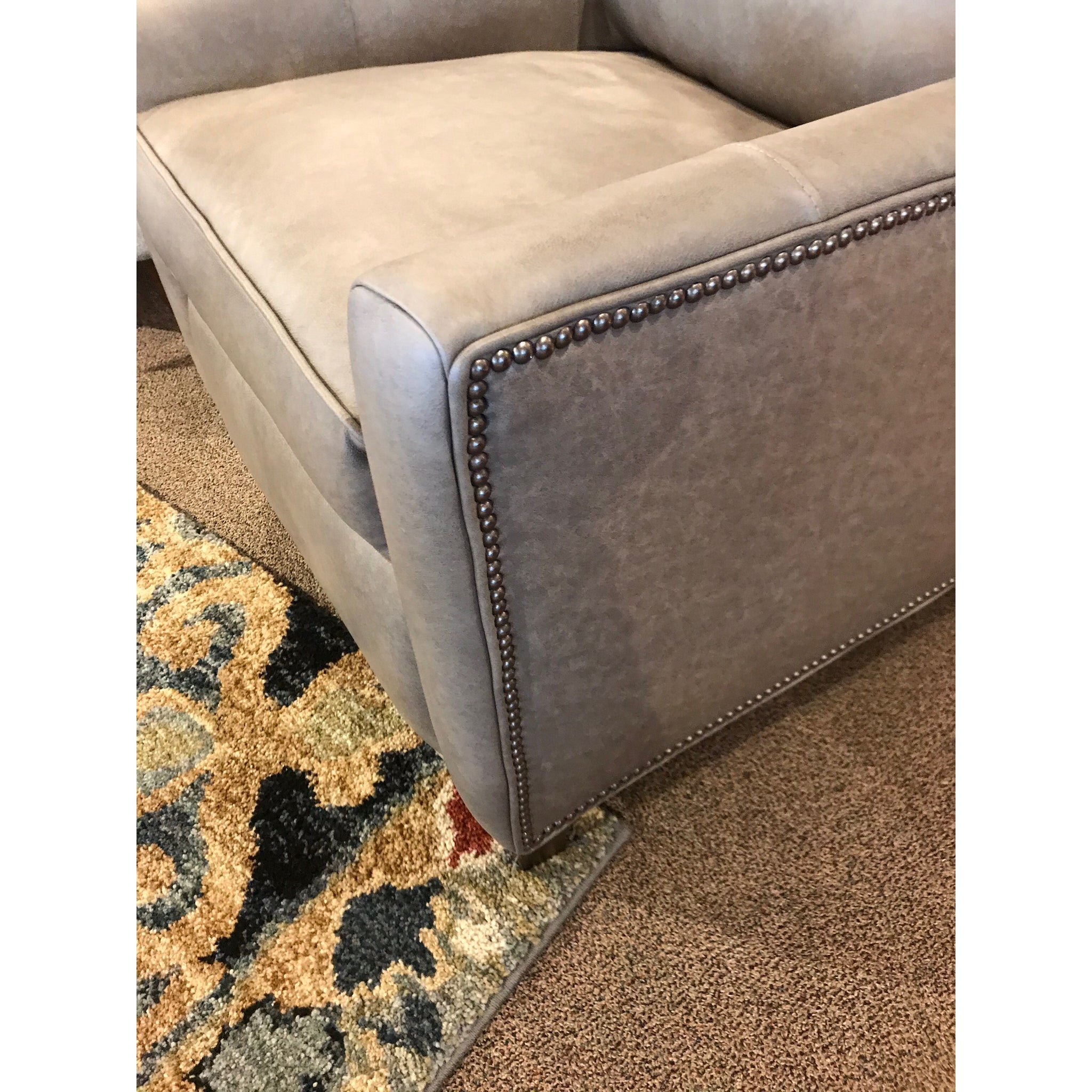 Leather Recliner with Nailhead trim