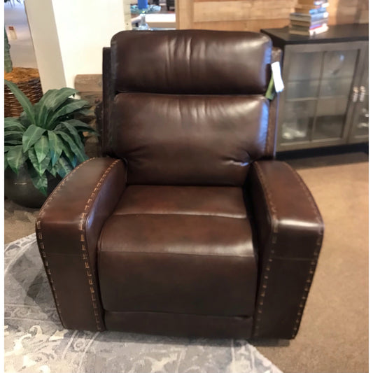 Power Leather Swivel Recliner