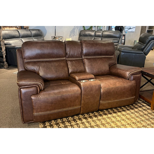 Leather Power Reclining Love Seat