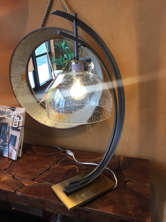 Seeded Glass Accent Lamp