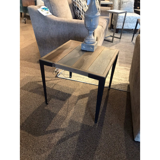 Wood & Metal End Table