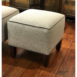 Houndstooth Check Cube Ottoman