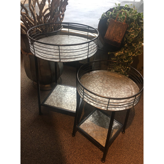 Metal Tray Table Set