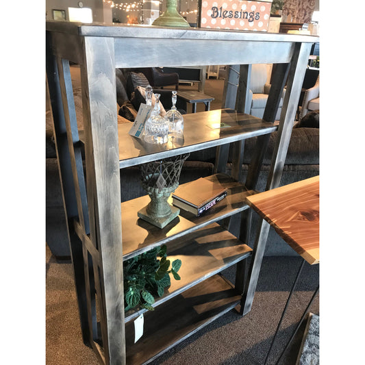 Natural Finish Distressed Bookcase