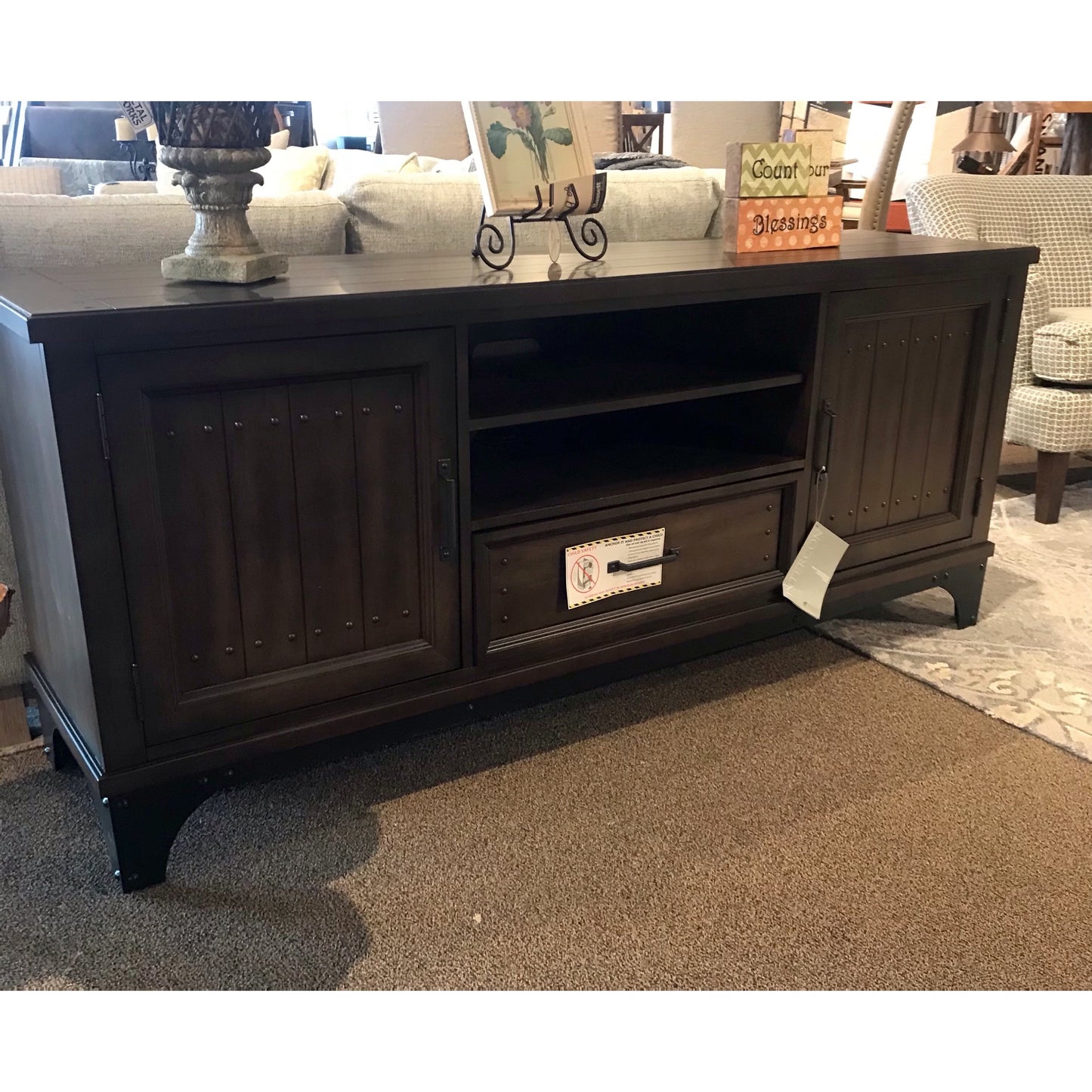 Metal & Wood Media Console